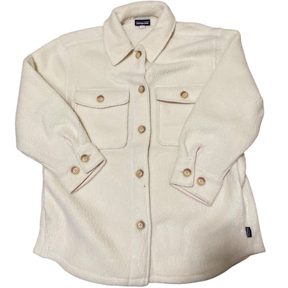 Patagonia Women's Retro Pile Fleece Shacket Size Large Color Natural